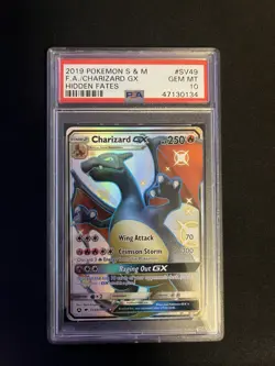 CHARIZARD GX FULL ART FA PSA 10 2019 POKEMON SM HIDDEN FATES #SV49/SV94 GEM MINT - Image 1