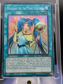 Mischief of The Time Goddess Secret Rare SHVA-EN007 *DAMAGED* Yugioh Card - Image 1
