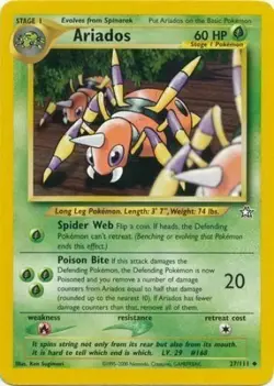 Ariados 27/111 Neo Genesis Pokemon Card LP - Image 1