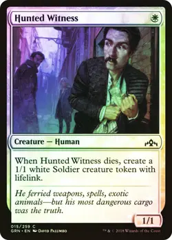 Hunted Witness Guilds of Ravnica MTG MAGIC CREATURE HUMAN FOIL - Image 1