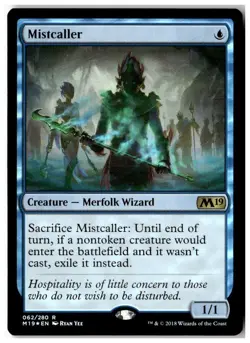 MTG Foil Mistcaller - Core Set 2019 Lightly Played English - Image 1