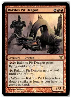 MTG Foil Rakdos Pit Dragon - Dissension Heavily Played English - Image 1