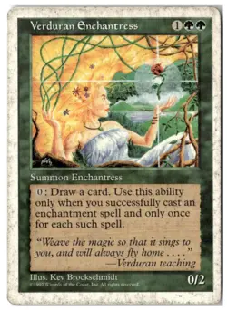 MTG Verduran Enchantress - Fifth Edition Heavily Played English - Image 1