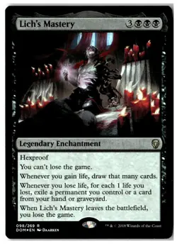 MTG Foil Lich's Mastery - Dominaria Moderately Played English - Image 1