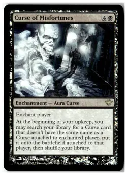 MTG Foil Curse of Misfortunes - Dark Ascension Moderately Played English - Image 1