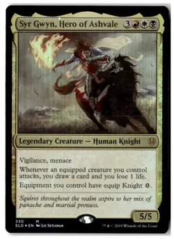 MTG Foil Syr Gwyn Hero of Ashvale - Throne of Eldraine Moderately Played English - Image 1