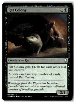 MTG Foil Rat Colony - Dominaria Moderately Played English - Image 1