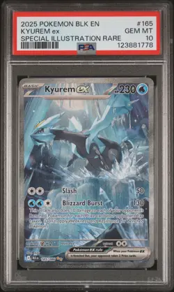 2025 POKEMON BLK EN-BLACK BOLT SPECIAL ILLUSTRATION RARE #165 KYUREM EX PSA 10 - Image 1