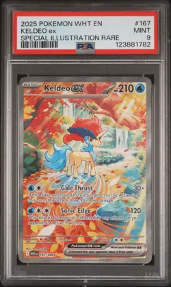 2025 POKEMON WHT EN-WHITE FLARE SPECIAL ILLUSTRATION RARE #167 KELDEO EX PSA 9 - Image 1