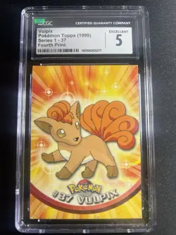 1999 TOPPS POKEMON TV #37 VULPIX CGC 5 🥴 - Image 1