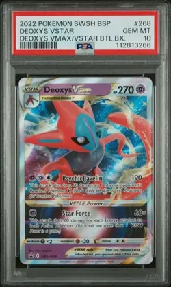 Deoxys VSTAR # SWSH268 Deoxys Battle Box Promo PSA Gem Mint 10 Pokemon Card 2022 - Image 1