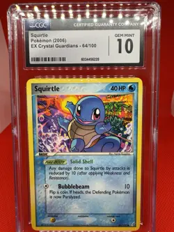 Pokemon Squirtle 64/100 EX Crystal Guardians - CGC 10 GEM MINT TCG 2006 - Image 1
