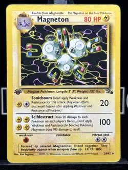 Magneton - 26/62- Fossil 1st Edition Rare Regular - Pokemon TCG MP - Image 3