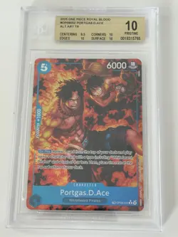 One Piece Card Game TCG Portgas D Ace OP08-052 TR BGS 10 PRISTINE OP10 PSA 10 - Image 1
