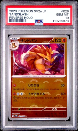 PSA 10 Sandslash Masterball Reverse Holo #028 SV2a Pokemon Card Japanese 151 - Image 1