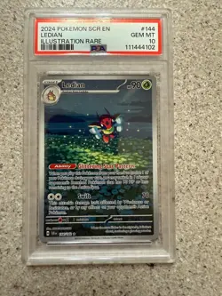 2024 POKEMON STELLAR CROWN ILLUSTRATION RARE #144 LEDIAN PSA 10. NEW CERT 8/25 - Image 1