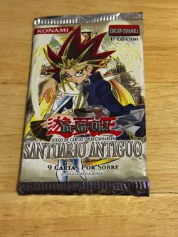 Sealed 2004 Yugioh 1s Spanish Ancient Sanctuary "Santuario Antiguo" Booster Pack - Image 1