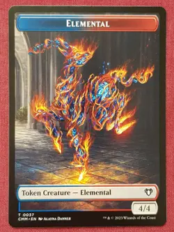 Magic The Gathering COMMANDER MASTERS CMM ELEMENTAL SPIRIT token card MTG - Image 1
