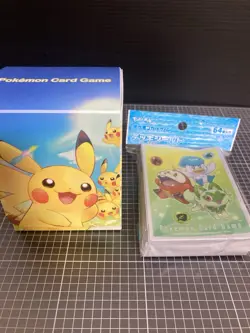 Pokemon Card Deck Box (Pikachu) and Sleeve (Sprigatito, Fuecoco, Quaxly) set - Image 1