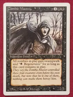 Magic The Gathering REVISED EDITION ZOMBIE MASTER black card MTG - Image 1