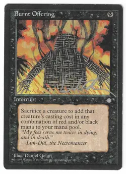 ►Magic-Style◄ MTG - Burnt Offering - Ice Age Signed Daniel Gelon - Good - Image 1