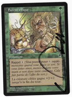 ►Magic-Style◄ MTG - Elvish Fury - Tempest Signed Quinton Hoover - NM/NM- - Image 1