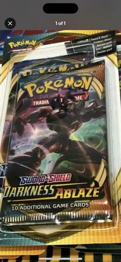 One Custom Set Pokemon TCG Sword and Shield: DARKNESS ABLAZE BONUS BOOSTER! - Image 1