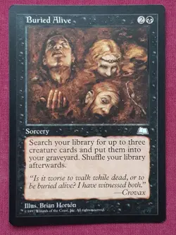 Magic The Gathering WEATHERLIGHT BURIED ALIVE black card MTG - Image 1