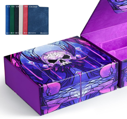 Card Storage Box for MTG, Trading Card Deck Box Holds 1800+ with 6 Dividers, Lea - Image 1