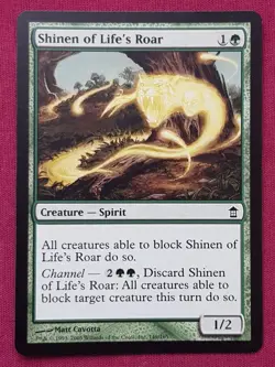 Magic The Gathering SAVIORS OF KAMIGAWA SHINEN OF LIFE'S ROAR green card MTG - Image 1
