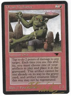 ►Magic-Style◄ MTG - Orcish Mechanics - Antiquities Signed Pete Venters - Good - Image 1