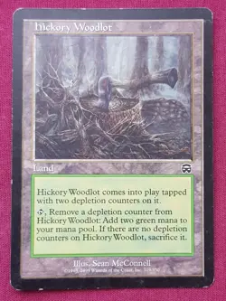 Magic The Gathering MERCADIAN MASQUES HICKORY WOODLOT land card MTG - Image 1