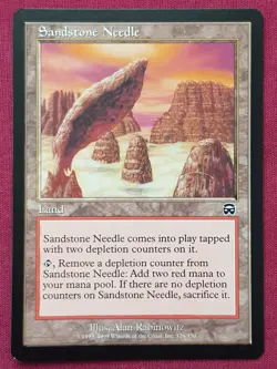 Magic The Gathering MERCADIAN MASQUES SANDSTONE NEEDLE land card MTG - Image 1
