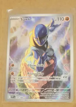 Sawk 130/86 Illustration Rare HOLO SV: White Flare Pokemon WHT NM - Image 1