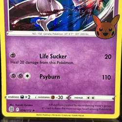 Mewtwo 056/172 Holo Pokemon Trick or Trade - Pokemon TCG Halloween Pack Fresh - Image 2