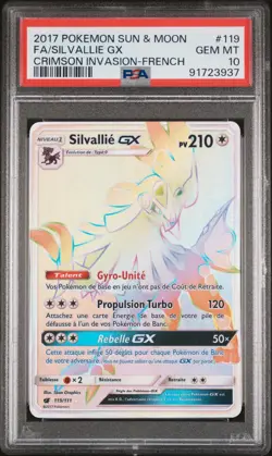Carte Pokemon Silvallie GX 119/111 PSA 10 Invasion Carmin Soleil Lune POP : 2 FR - Image 1