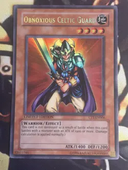 Yugioh: Obnoxious Celtic Guard - CT1-EN006 - Secret/Ultra Rare Misprint - NM - Image 1