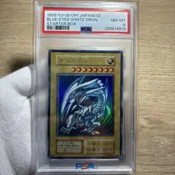 PSA8 1999 YU-GI-OH! JAPANESE BLUE-EYES WHITE DRAGON Retro Card - Image 1