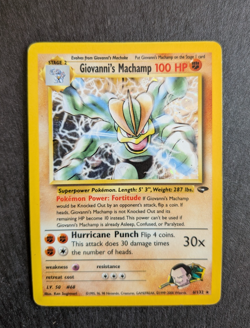Giovanni's Machamp 6/132 Holo Gym Challenge 2000 Pokemon Card LP - Image 1