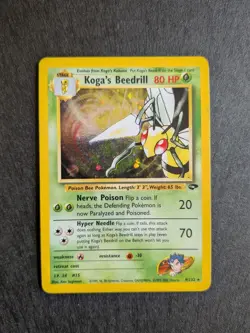 Koga's Beedrill 9/132 Holo Gym Challenge 2000 Pokemon Card LP - Image 1
