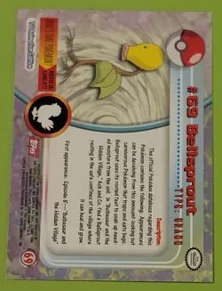 Bellsprout #69 TOPPS Pokemon Card 1999 Nintendo Red Label - Image 2