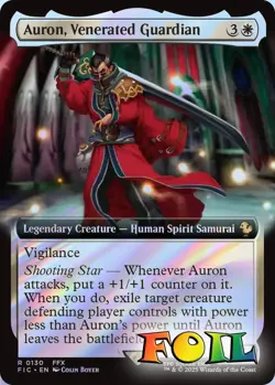 Auron Venerated Guardian Extended Art 0130 MTG FIC Rare NP Foil - Image 1