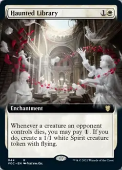 Haunted Library (Extended Art) - Light Play MTG Commander 2021 Crimson Vow - Image 1