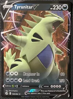Tyranitar V 158/264 Swsh08: Fusion Strike Holo - Pokemon Card - Image 1