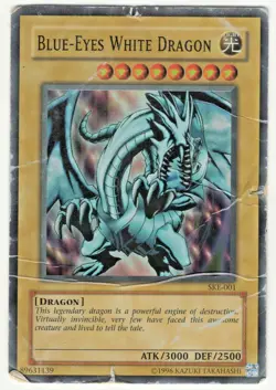 Yugioh Blue-Eyes White Dragon SKE-001, Rare, 1996, USED WELL C PICS - Image 1