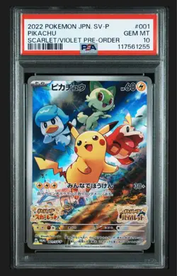 Pikachu Sukabai Promo 001/Sv-P PSA10 Pokemon Card - Image 1
