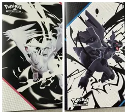 New Set Of 2 Pokemon TCG White Flare & Black Bolt SV Pair Official Card Binders - Image 1