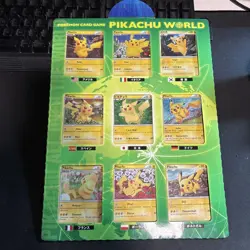 Set of 9 Pikachu World Collection Green PCG Japanese creased USED Pokemon Card - Image 2