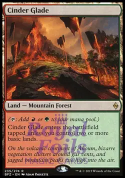 Cinder Glade 1x FOIL BFZ MTG Battle for Zendikar Rare MINT red green land - Image 1