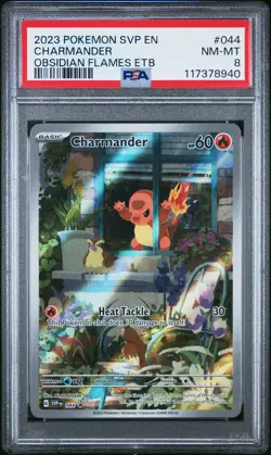 2023 POKEMON SVP OBSIDIAN FLAMES ELITE TRAINER BOX PROMO #044 CHARMANDER PSA 8 - Image 1